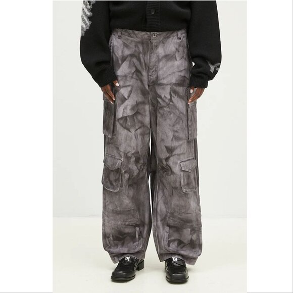 Adidas Originals Premium XXL Baggy Cargo PANTS Sz 14 Gray Purple Print NEW $190 - Picture 3 of 15